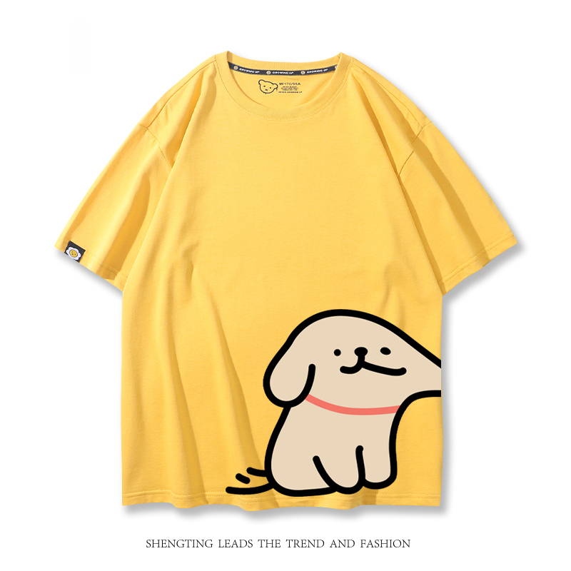 線條小狗 2024親子情侶男女同款 T恤