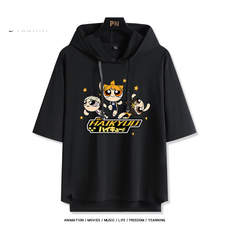 飛天小女警排球少年 連帽短袖T恤