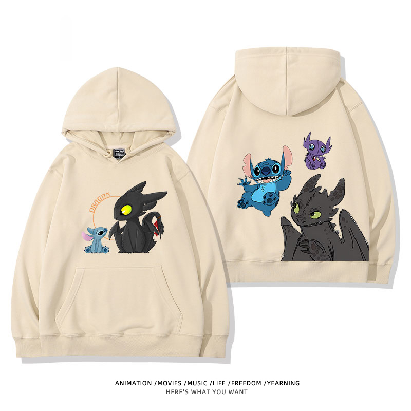 馴龍高手聯名史迪仔新款 親子情侶男女款連帽衛衣-ZUIHANG SHOP