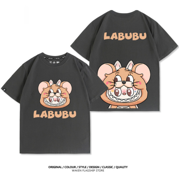 LabubuX湯姆貓與傑利鼠 印花短袖T恤-CASEZONE