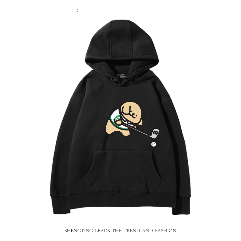 線條小狗新款 親子情侶男女款連帽衛衣-CASEZONE