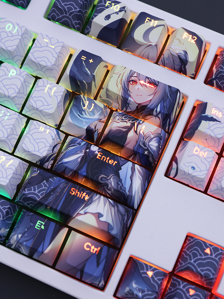 鏡流透光RGB108鍵標準配列衛星軸鍵帽-CASEZONE