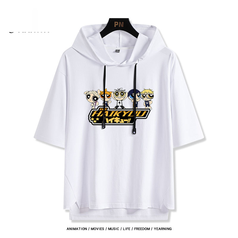 飛天小女警排球少年 連帽短袖T恤