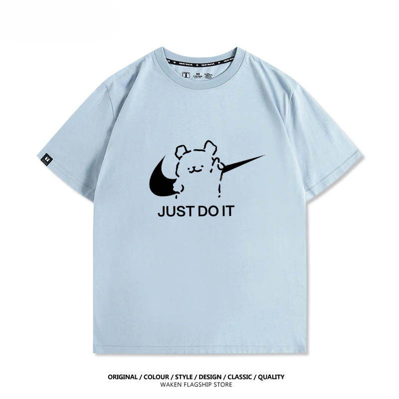 線條小狗 2025親子情侶男女同款 印花短袖T恤