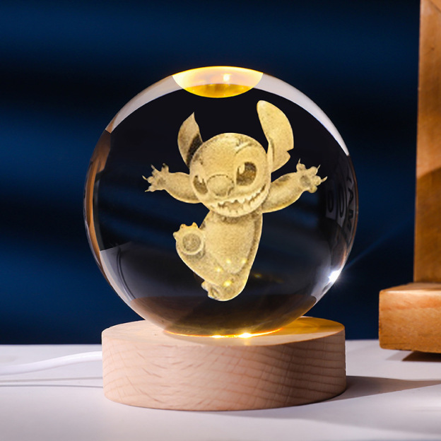 寶可夢系列 發光水晶球小夜燈 創意節日禮物桌面小擺件