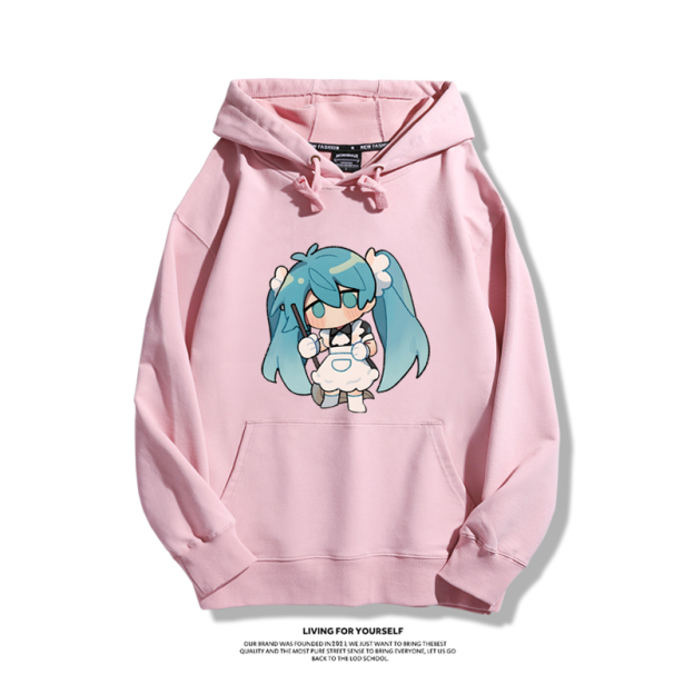 日系Q版初音未來新款 親子情侶男女款連帽衛衣-CASEZONE