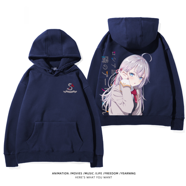 不時輕聲地以俄語遮羞的鄰座艾莉同學新款 親子情侶男女款連帽衛衣-CASEZONE