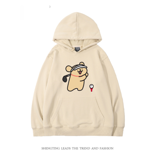 線條小狗新款 親子情侶男女款連帽衛衣-CASEZONE