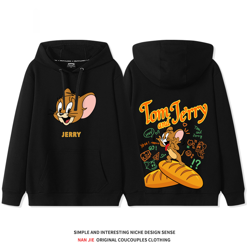 湯姆貓與傑利鼠 2025秋冬新款 親子情侶裝連帽衛衣