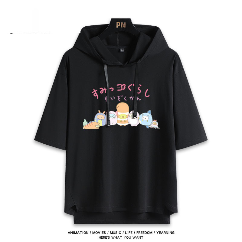 角落生物小夥伴 連帽短袖T恤-CASEZONE