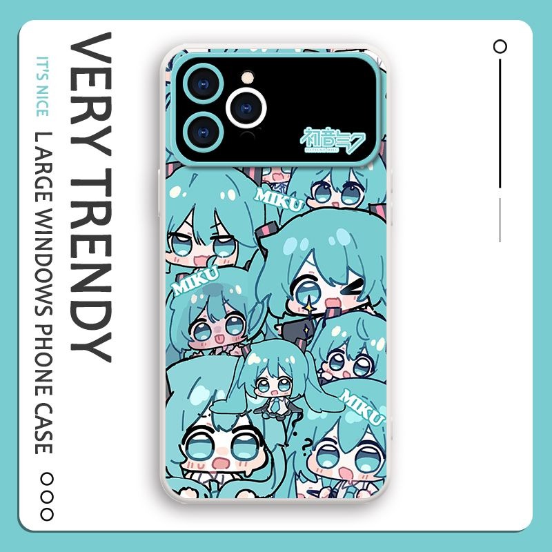 Miku初音未來液態大視窗全包矽膠防摔軟殼-CASEZONE