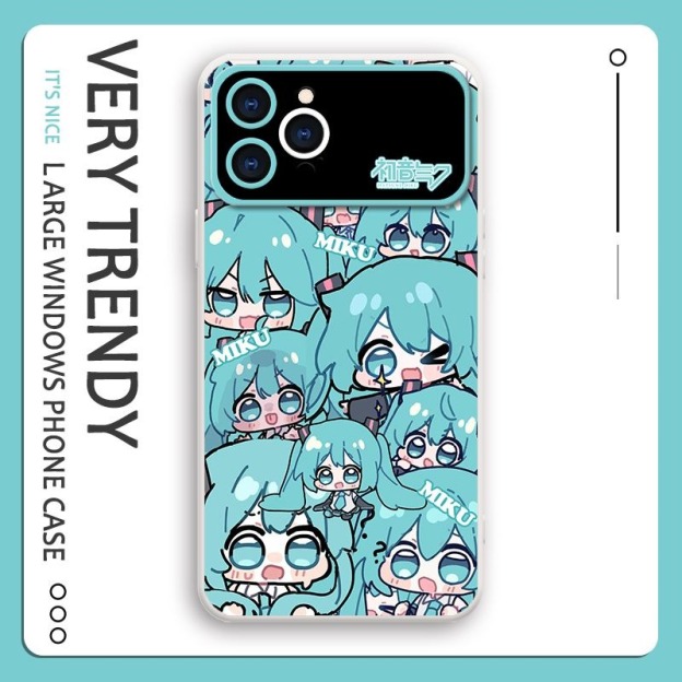 Miku初音未來液態大視窗全包矽膠防摔軟殼-CASEZONE
