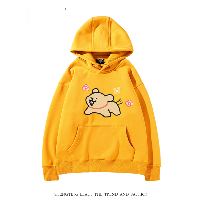 線條小狗新款 親子情侶男女款連帽衛衣-CASEZONE