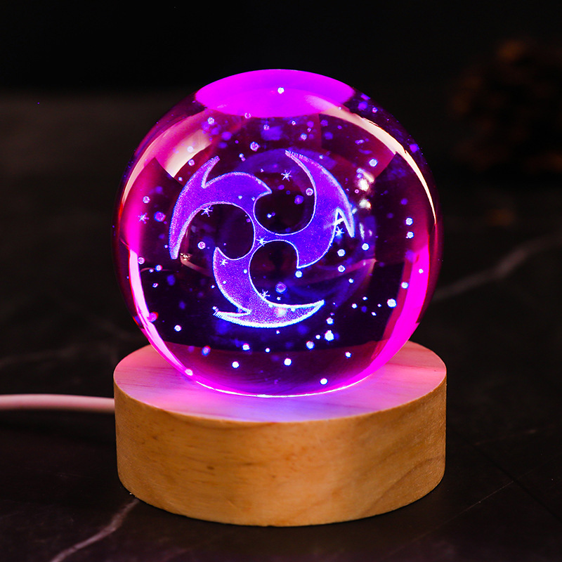 原神 神之眼水晶球 LED創意桌面擺件-CASEZONE