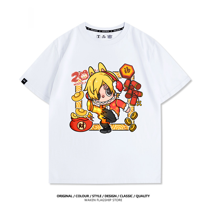 LabubuX航海王 印花短袖T恤-CASEZONE