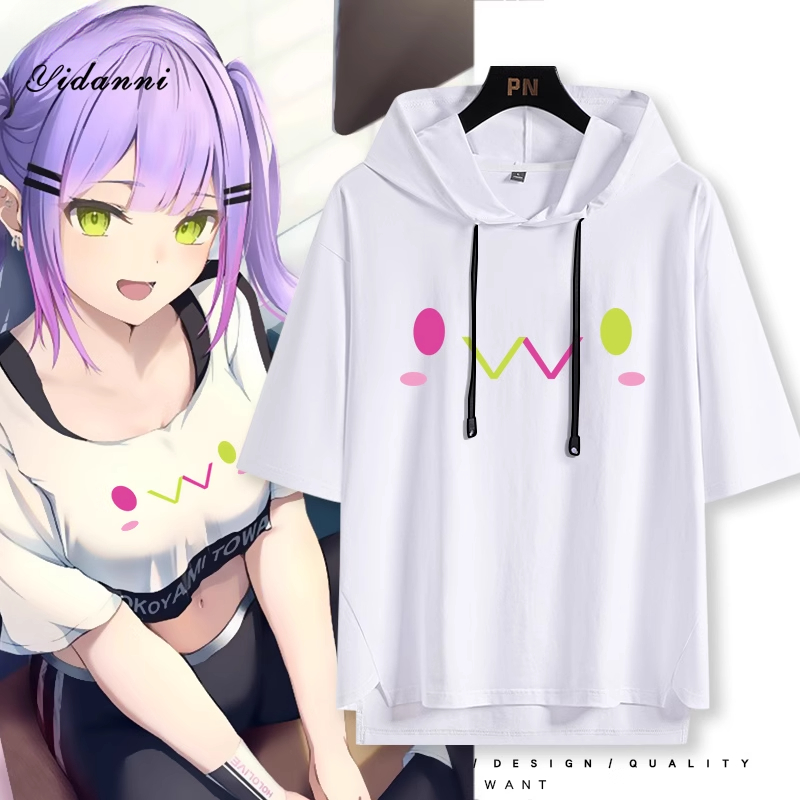 Vtuber HOLOLIVE 連帽短袖T恤 常暗永遠 常闇トワ TokoyamiTowa-CASEZONE