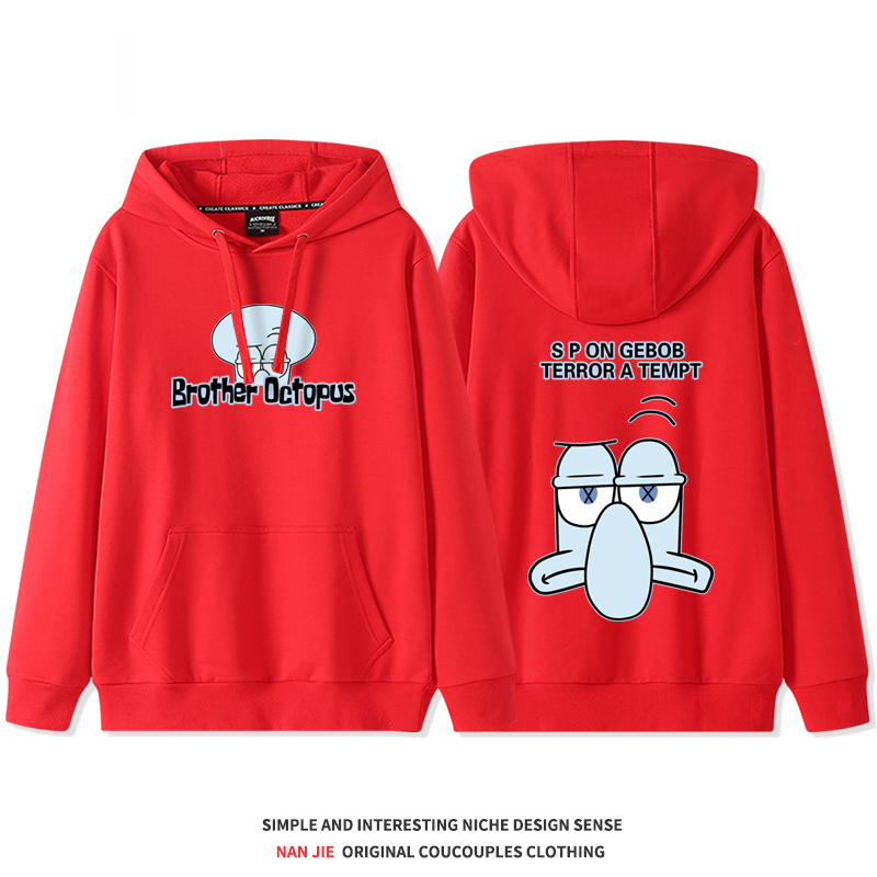 海綿寶寶聯名 2025秋冬新款 親子情侶裝連帽衛衣
