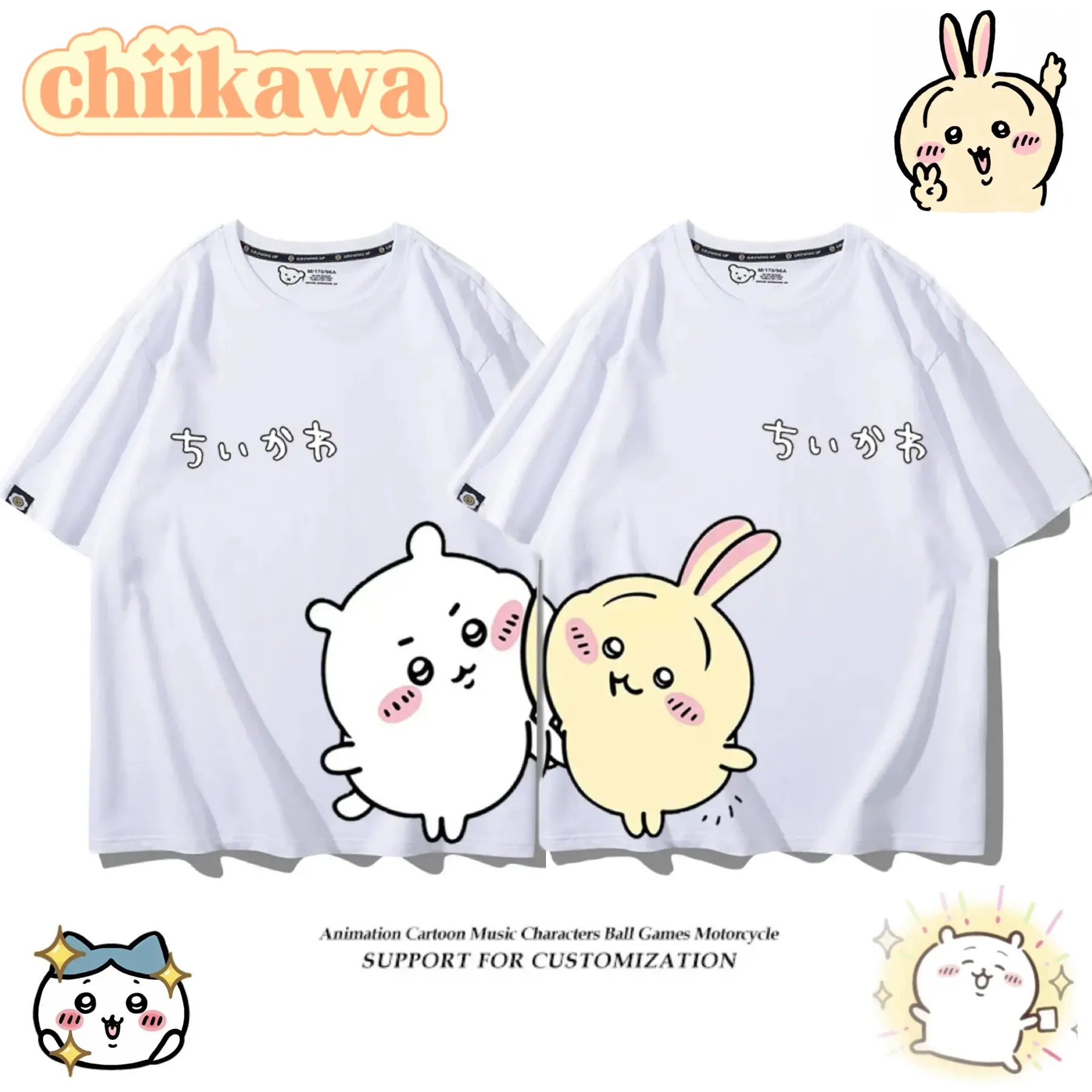 Chiikawa 2025親子情侶男女同款 印花短袖T恤-CASEZONE