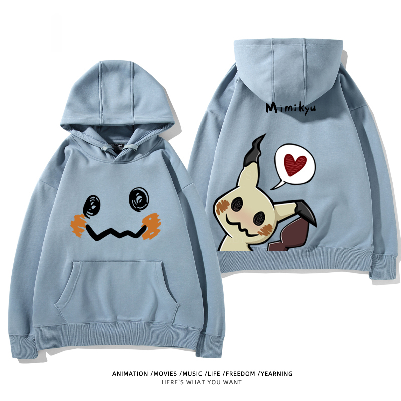寶可夢 聯名衛衣2024秋冬新款親子情侶裝薄絨款連帽衛衣