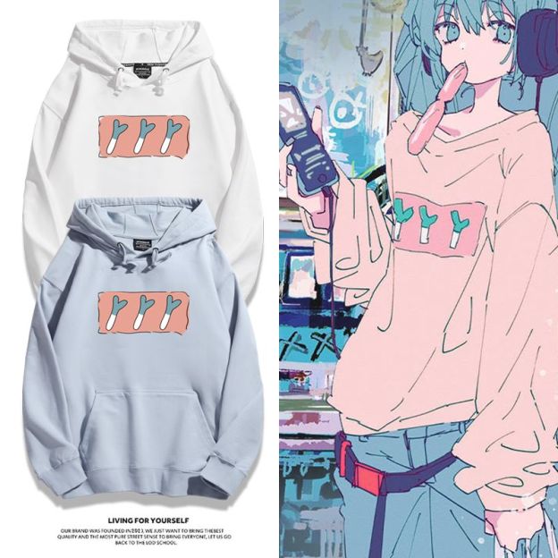 初音未來新款 親子情侶男女款連帽衛衣-CASEZONE