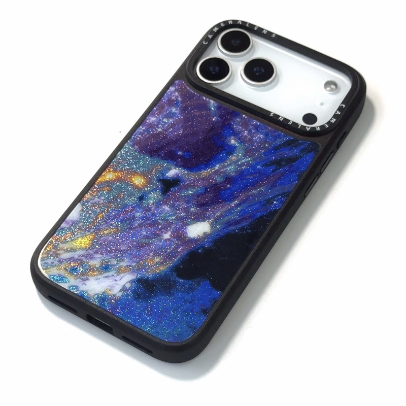適用iPhone17系列 夢幻流光藝術玻璃手機殼-CASEZONE