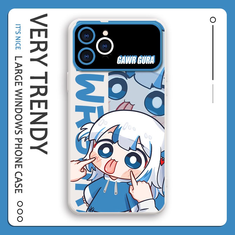 Gawr Gura液態大視窗全包矽膠防摔軟殼-CASEZONE