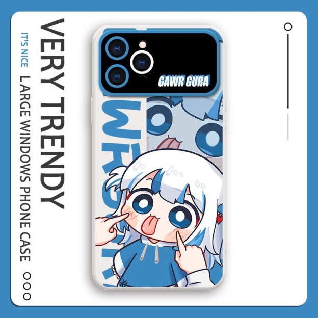 Gawr Gura液態大視窗全包矽膠防摔軟殼-CASEZONE