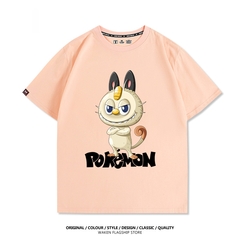 LabubuX寶可夢 印花短袖T恤-CASEZONE