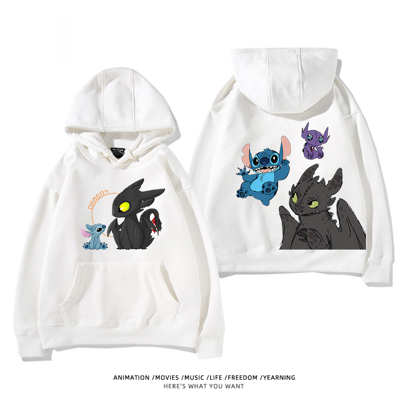 馴龍高手聯名史迪仔新款 親子情侶男女款連帽衛衣-ZUIHANG SHOP