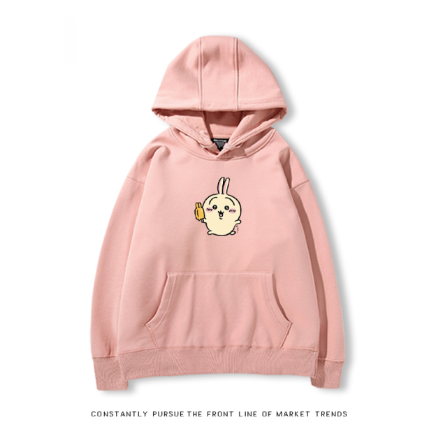 Chiikawa聯名衛衣2024秋冬新款親子情侶裝薄絨款連帽衛衣