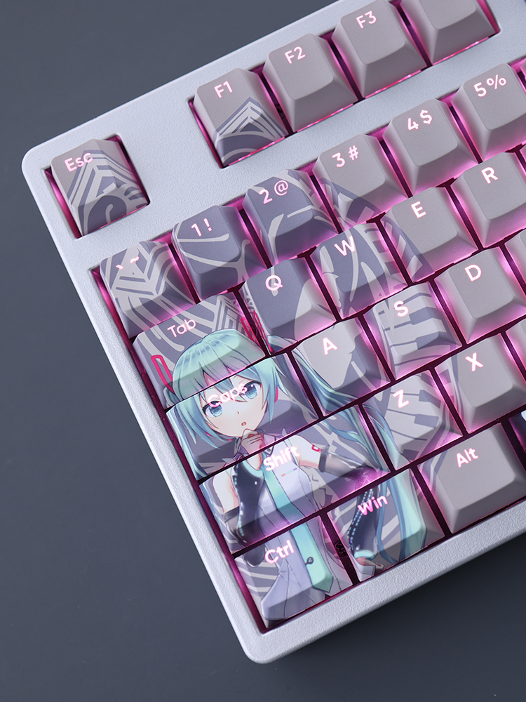 初音未來透光RGB108鍵標準配列衛星軸鍵帽-CASEZONE