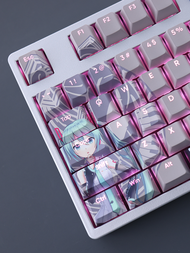 初音未來透光RGB108鍵標準配列衛星軸鍵帽-CASEZONE