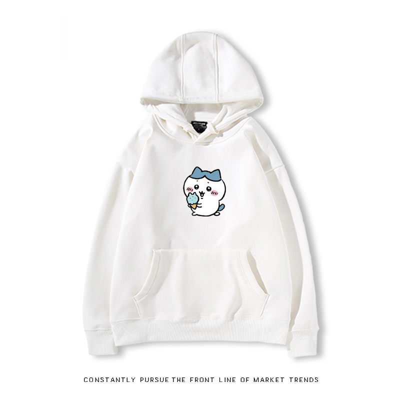 Chiikawa聯名衛衣2024秋冬新款親子情侶裝薄絨款連帽衛衣