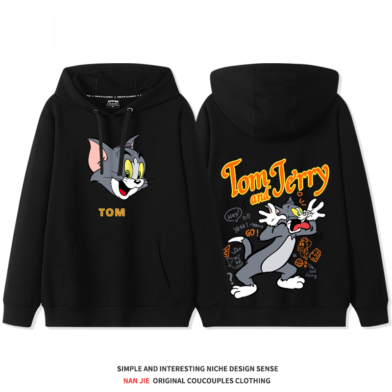 湯姆貓與傑利鼠 2025秋冬新款 親子情侶裝連帽衛衣