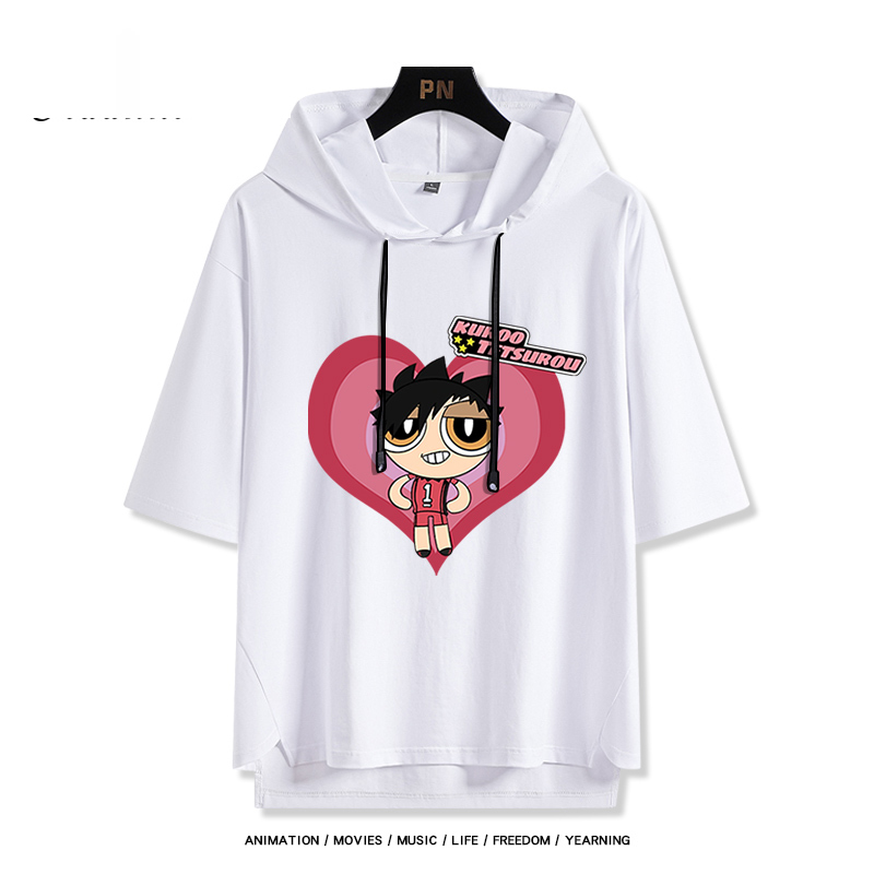 飛天小女警 x 排球少年 連帽短袖T恤