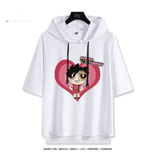 飛天小女警 x 排球少年 連帽短袖T恤