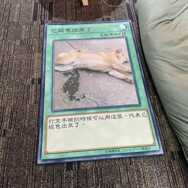 「不可以色色」Pon網紅柴犬卡牌家用臥室牀邊客廳地毯-CASEZONE