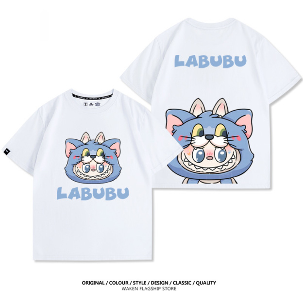 LabubuX湯姆貓與傑利鼠 印花短袖T恤-CASEZONE