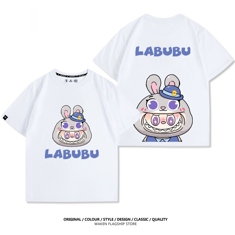 LabubuX瘋狂動物城 印花短袖T恤-CASEZONE