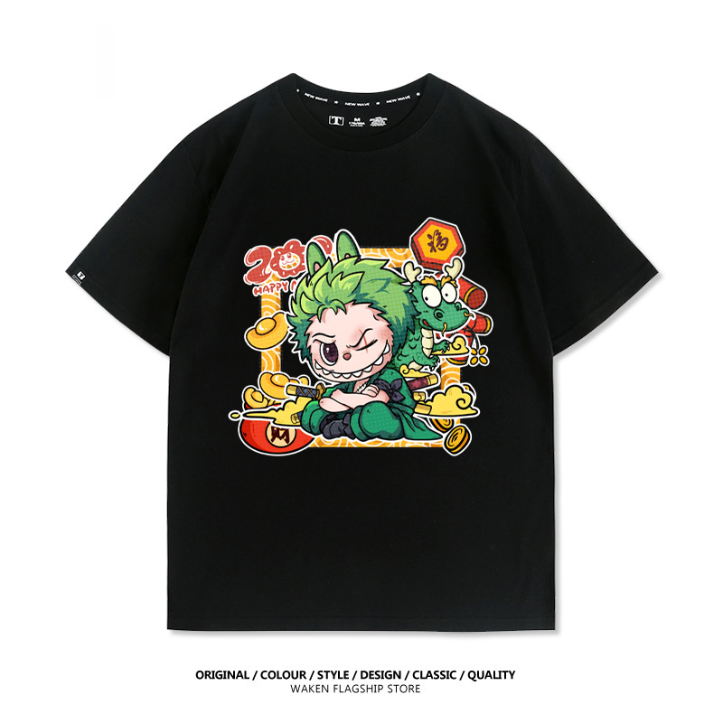 LabubuX航海王 印花短袖T恤-CASEZONE