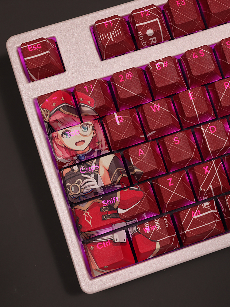 夏洛蒂原神透光RGB108鍵標準配列衛星軸鍵帽-CASEZONE