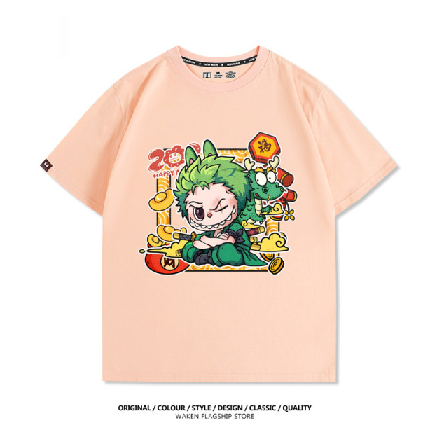 LabubuX航海王 印花短袖T恤-CASEZONE