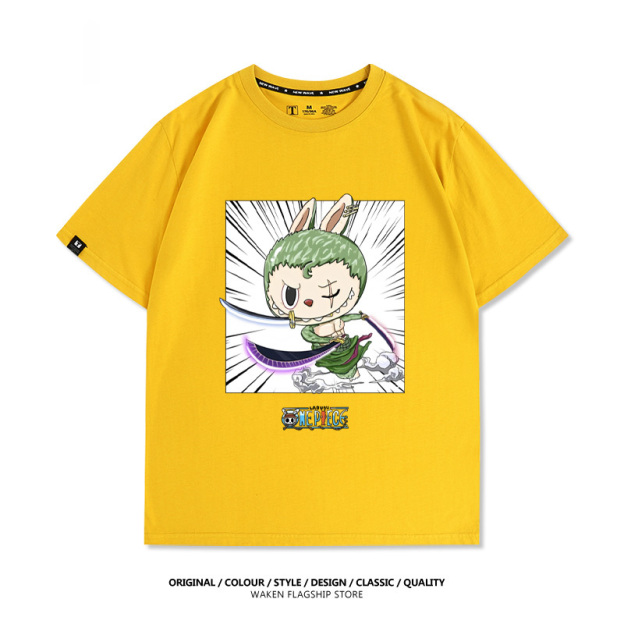 LabubuX海賊索隆 印花短袖T恤-CASEZONE