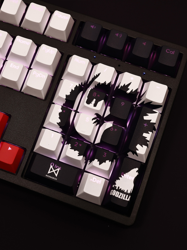 哥吉拉怪獸之王透光RGB108鍵標準配列衛星軸鍵帽-CASEZONE