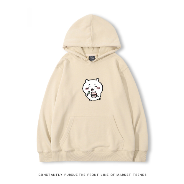 Chiikawa聯名衛衣2024秋冬新款親子情侶裝薄絨款連帽衛衣