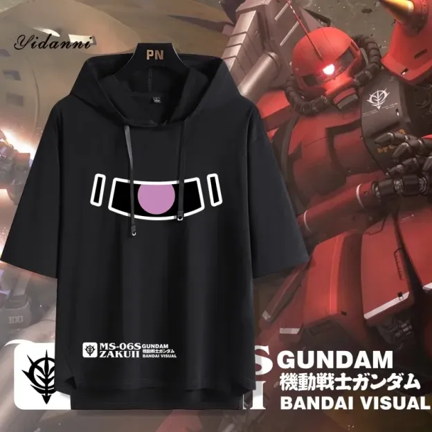 機動戰士鋼彈新款 親子情侶男女款連帽短袖T恤