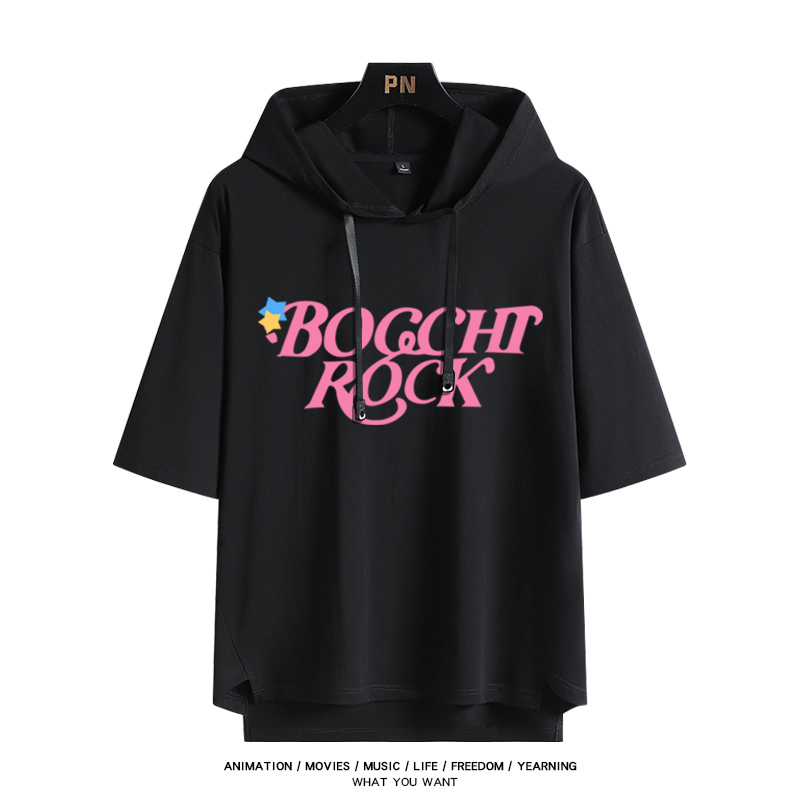 孤獨搖滾新款 親子情侶男女款連帽短袖T恤