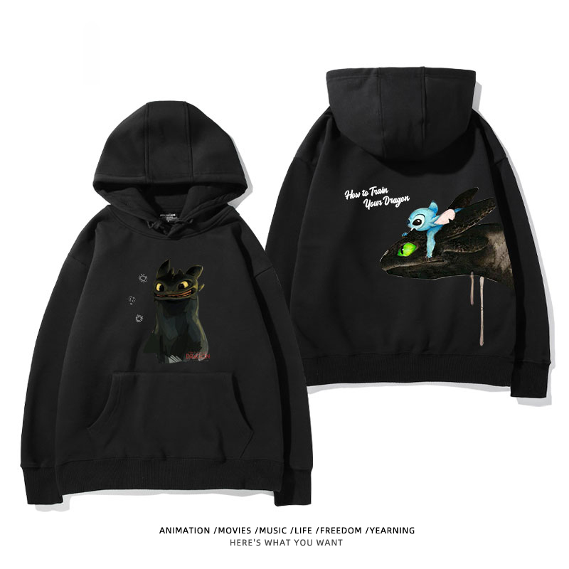 馴龍高手聯名史迪仔新款 親子情侶男女款連帽衛衣-ZUIHANG SHOP
