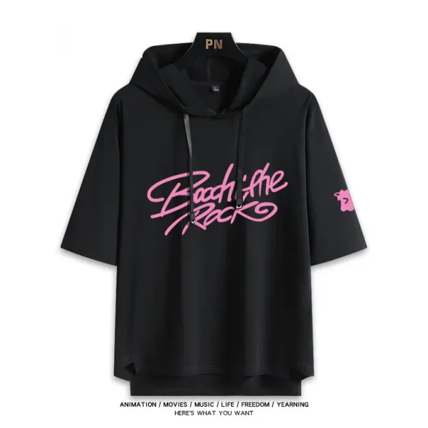 孤獨搖滾新款 親子情侶男女款連帽短袖T恤