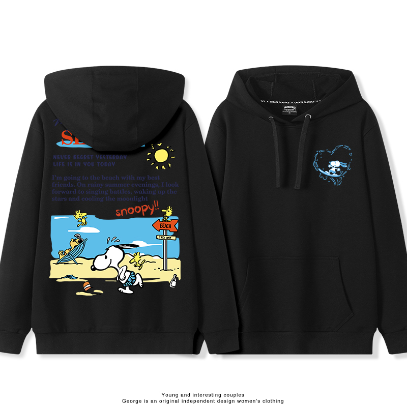 史努比 聯名衛衣2025秋冬新款親子情侶裝連帽衛衣